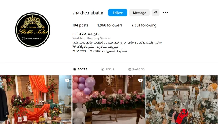 تالار عقد شاخه نبات قم