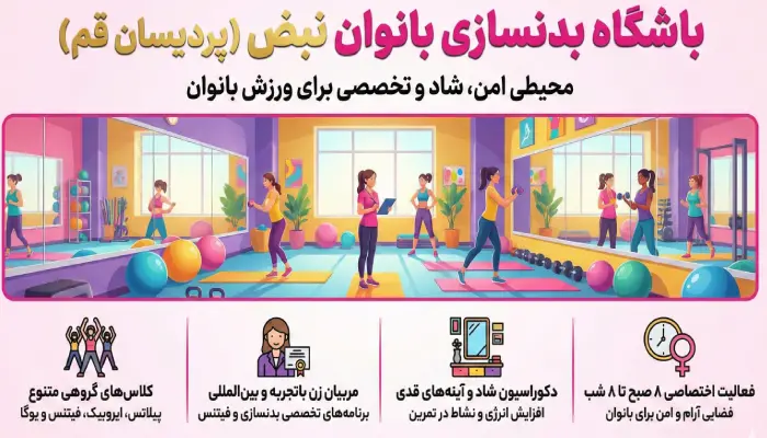 ویژگی های باشگاه بدنسازی بانوان نبض قم